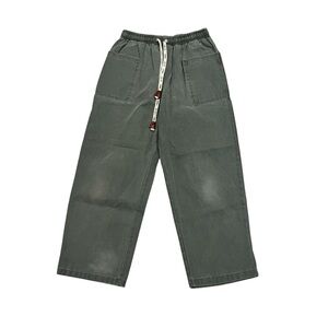 Kidoriman Green Drawstring Cotton Cropped Pants XL